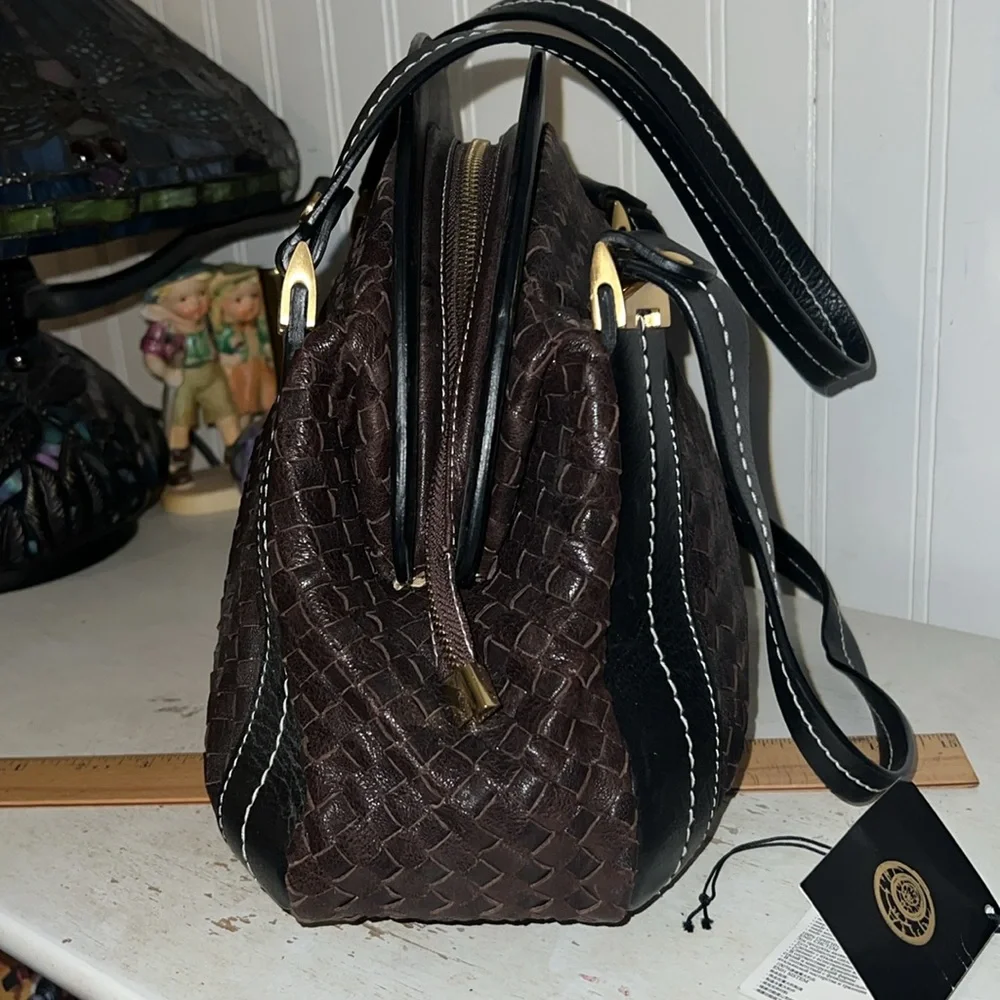 EUC Astronomica Firenze Italy woven leather satchel purse